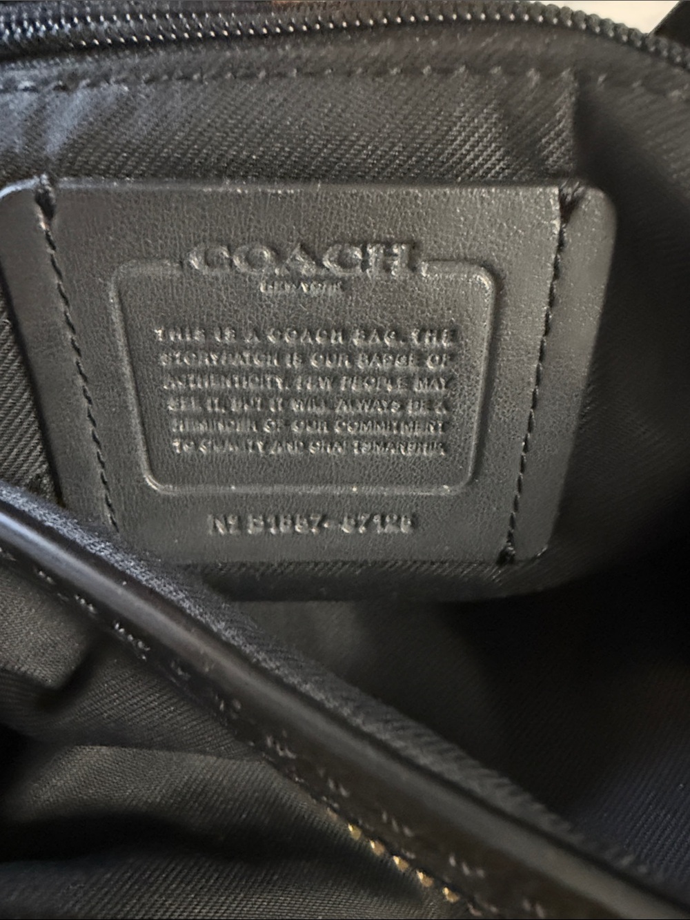 Coach Edie Black Pebbled Leather Shoulder Tote with Gold Hardware MSRP $374 - Picture 5 of 10